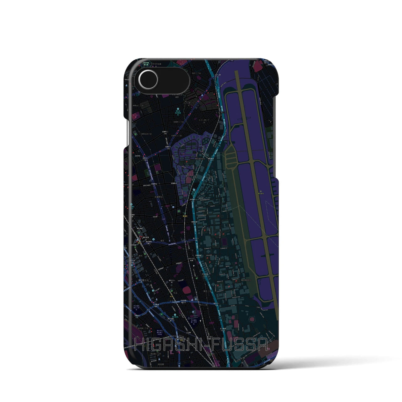 【東福生(東京都)】地図柄iPhoneケース(バックカバータイプ)