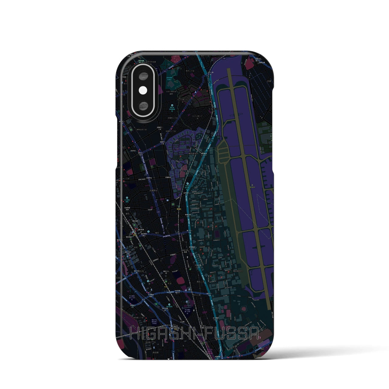 【東福生(東京都)】地図柄iPhoneケース(バックカバータイプ)