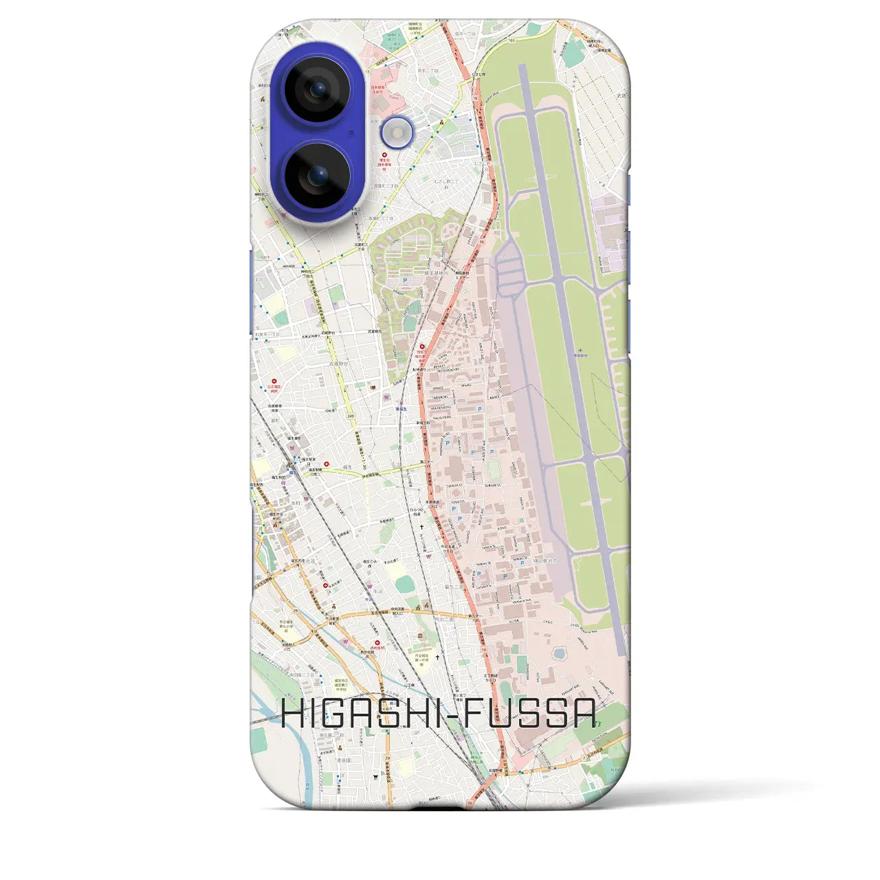 【東福生(東京都)】地図柄iPhoneケース(バックカバータイプ)