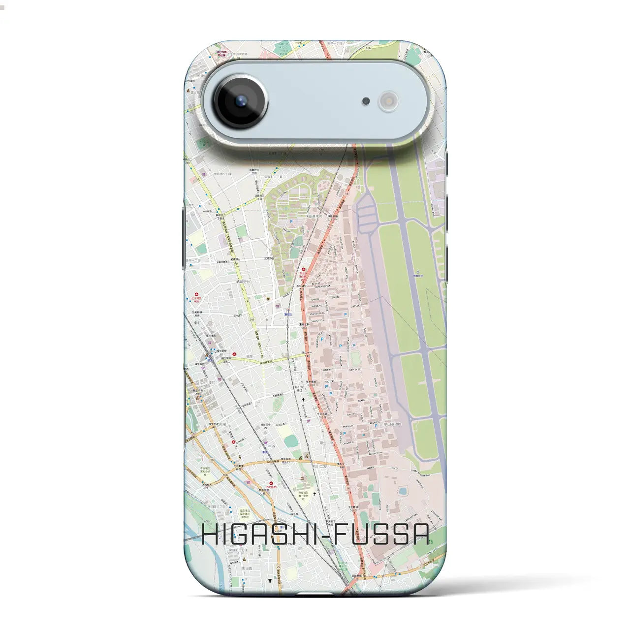 【東福生(東京都)】地図柄iPhoneケース(バックカバータイプ)ブラック・iPhone 17 Pro Max 用