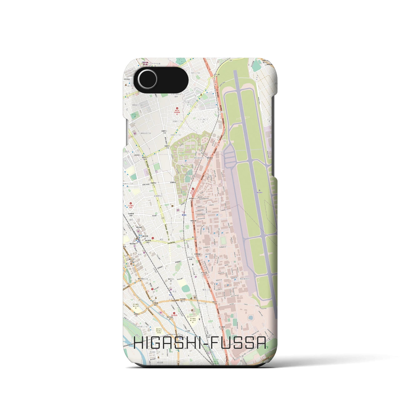【東福生(東京都)】地図柄iPhoneケース(バックカバータイプ)