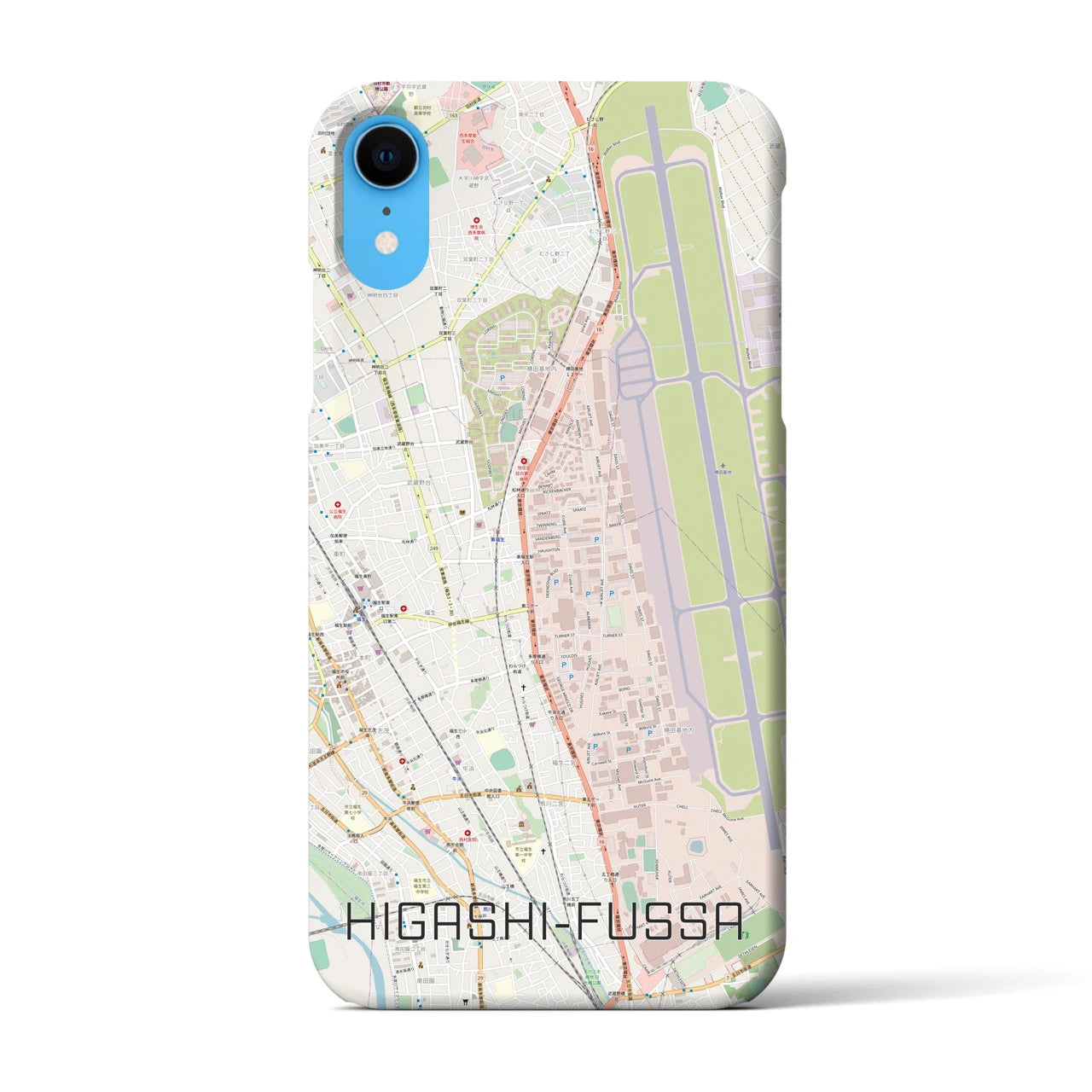 【東福生(東京都)】地図柄iPhoneケース(バックカバータイプ)