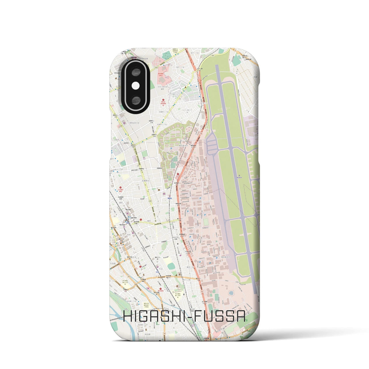 【東福生(東京都)】地図柄iPhoneケース(バックカバータイプ)