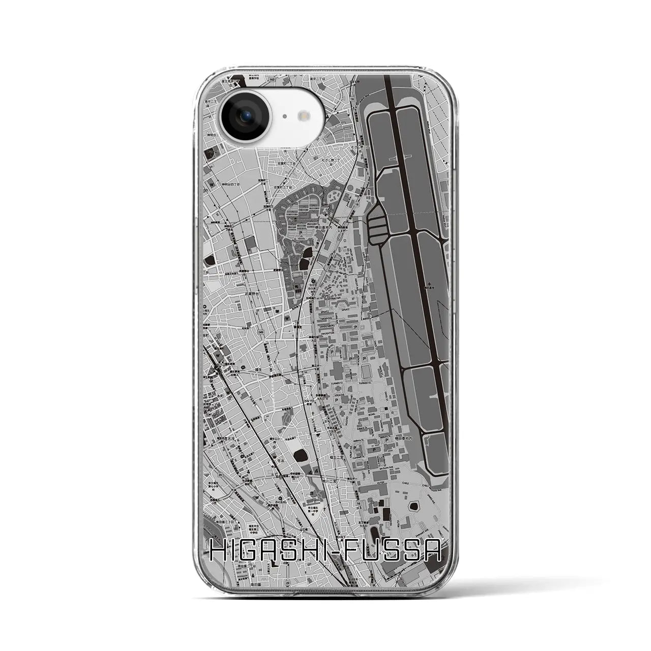 【東福生(東京都)】地図柄iPhoneケース(クリアタイプ)