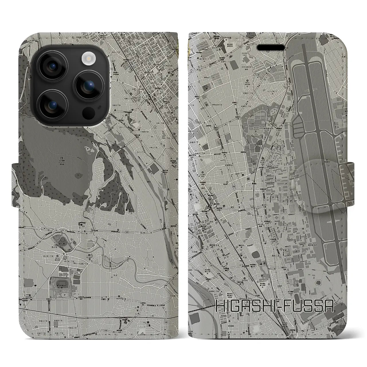 【東福生(東京都)】地図柄iPhoneケース(手帳タイプ)