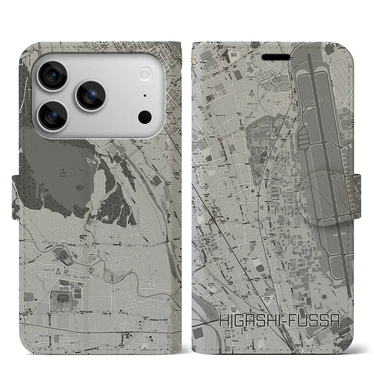 【東福生(東京都)】地図柄iPhoneケース(手帳タイプ)