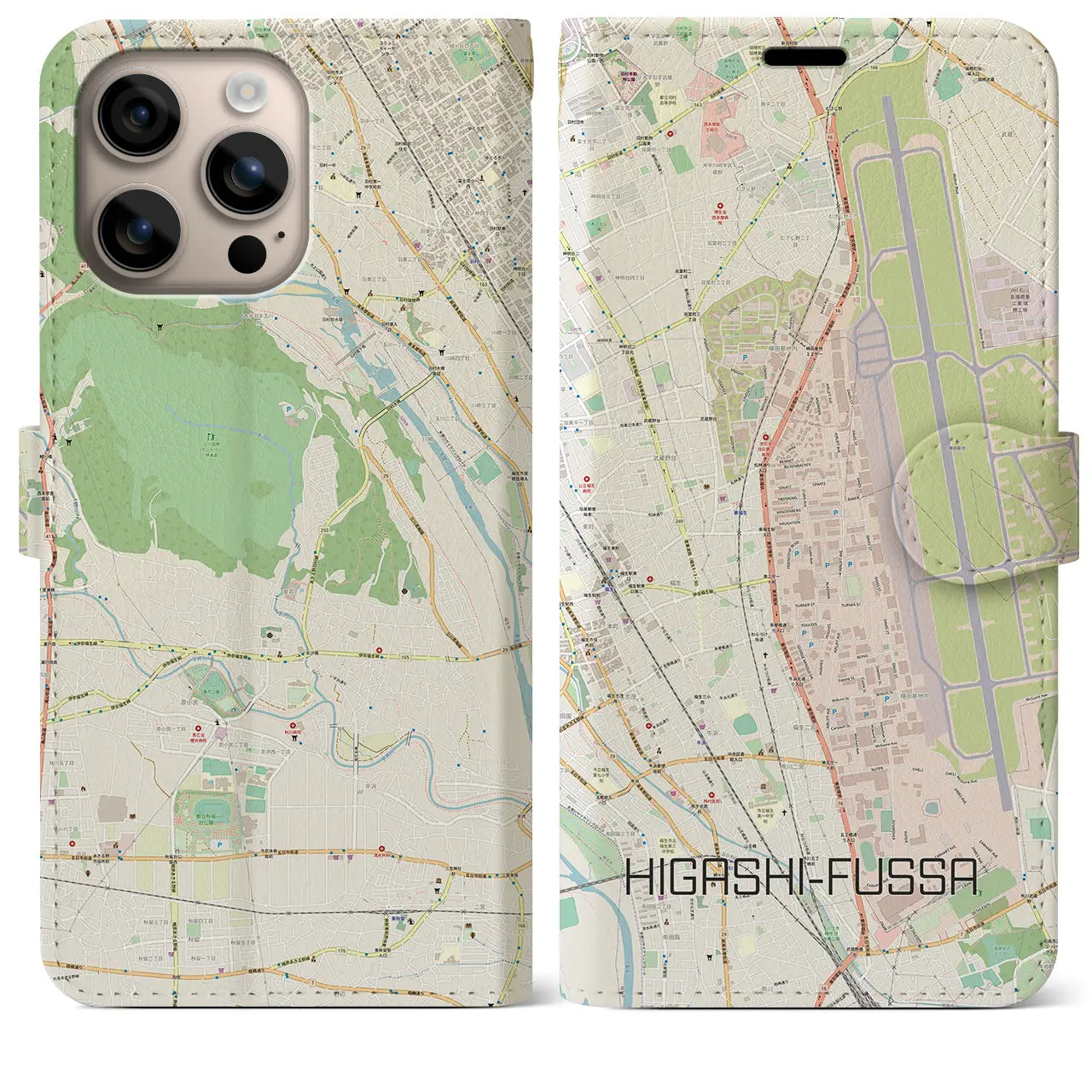 【東福生(東京都)】地図柄iPhoneケース(手帳タイプ)