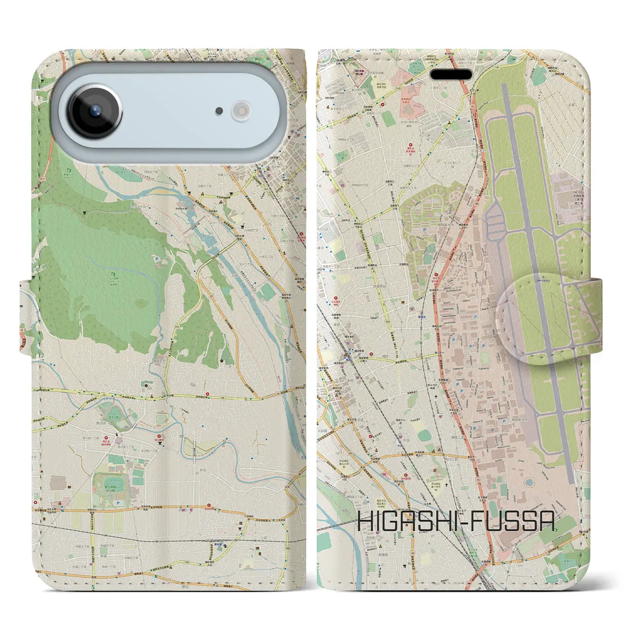 【東福生(東京都)】地図柄iPhoneケース(手帳タイプ)