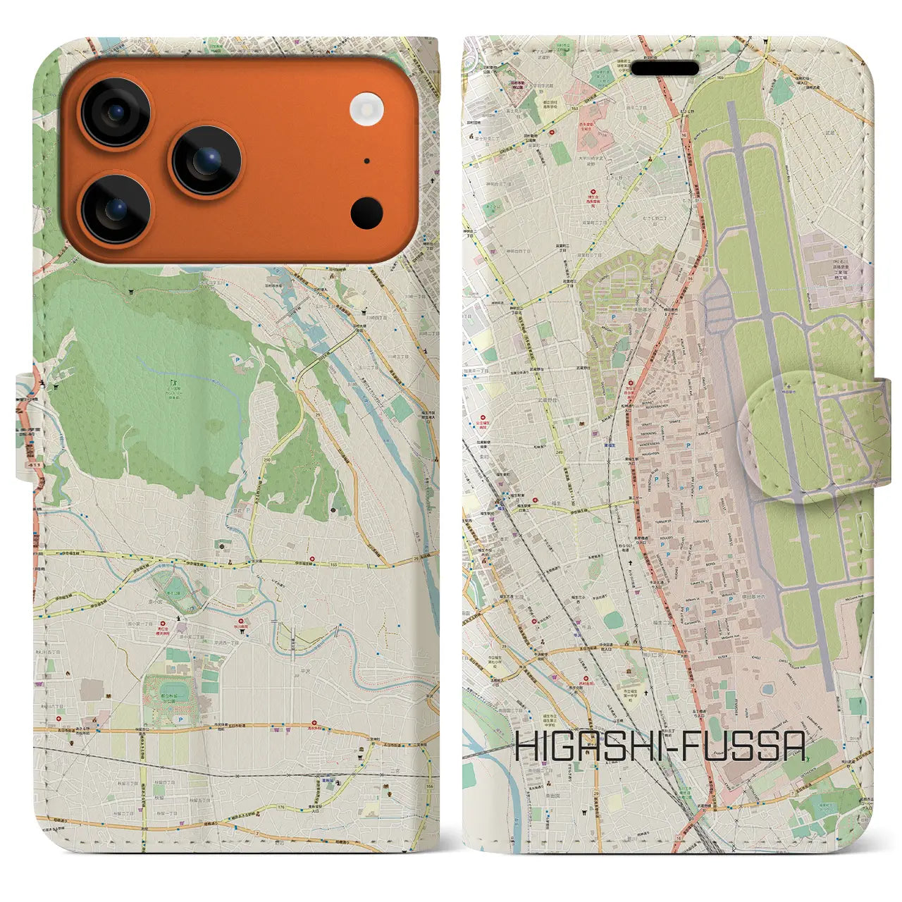 【東福生(東京都)】地図柄iPhoneケース(手帳タイプ)