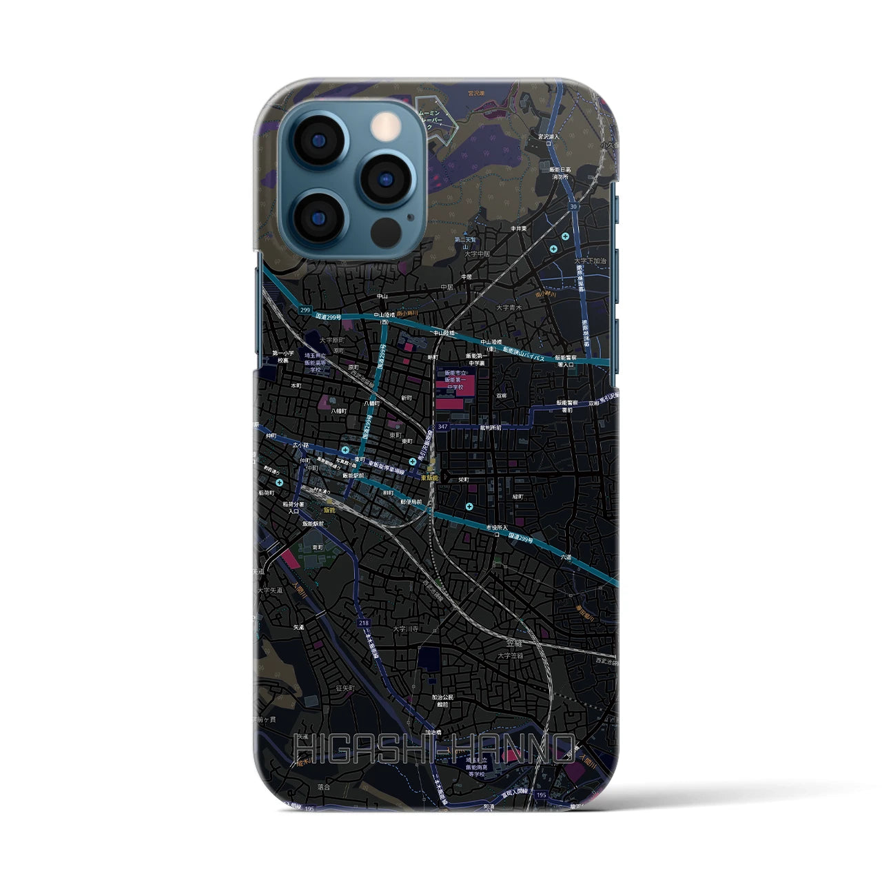 【東飯能(埼玉県)】地図柄iPhoneケース(バックカバータイプ)