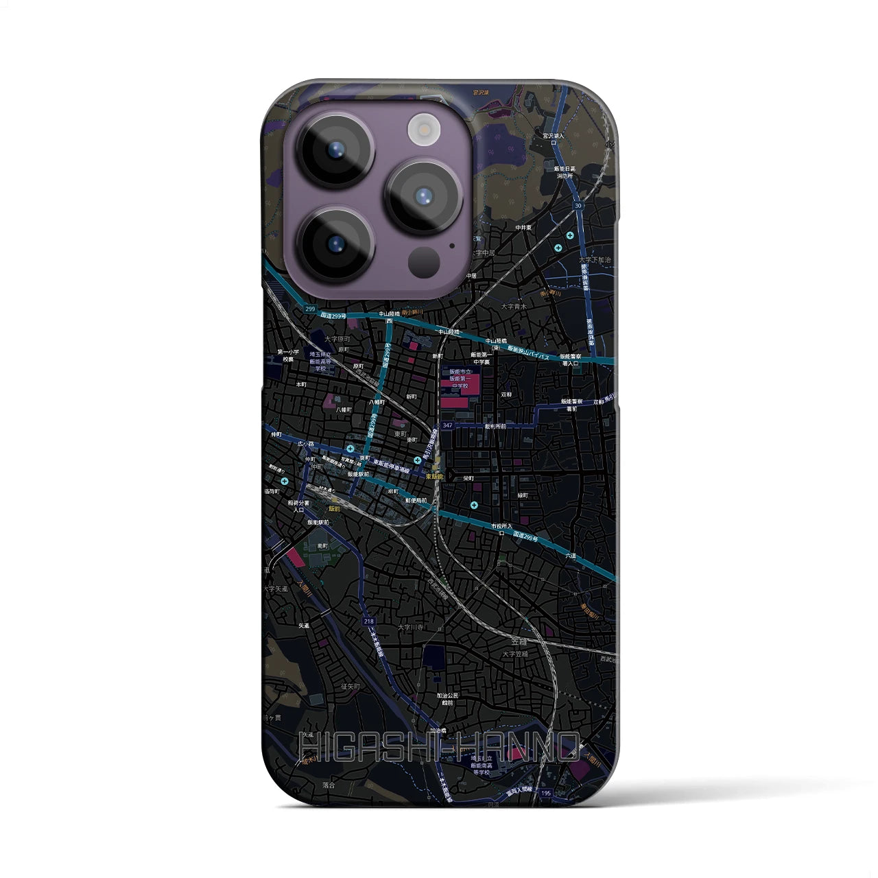 【東飯能(埼玉県)】地図柄iPhoneケース(バックカバータイプ)