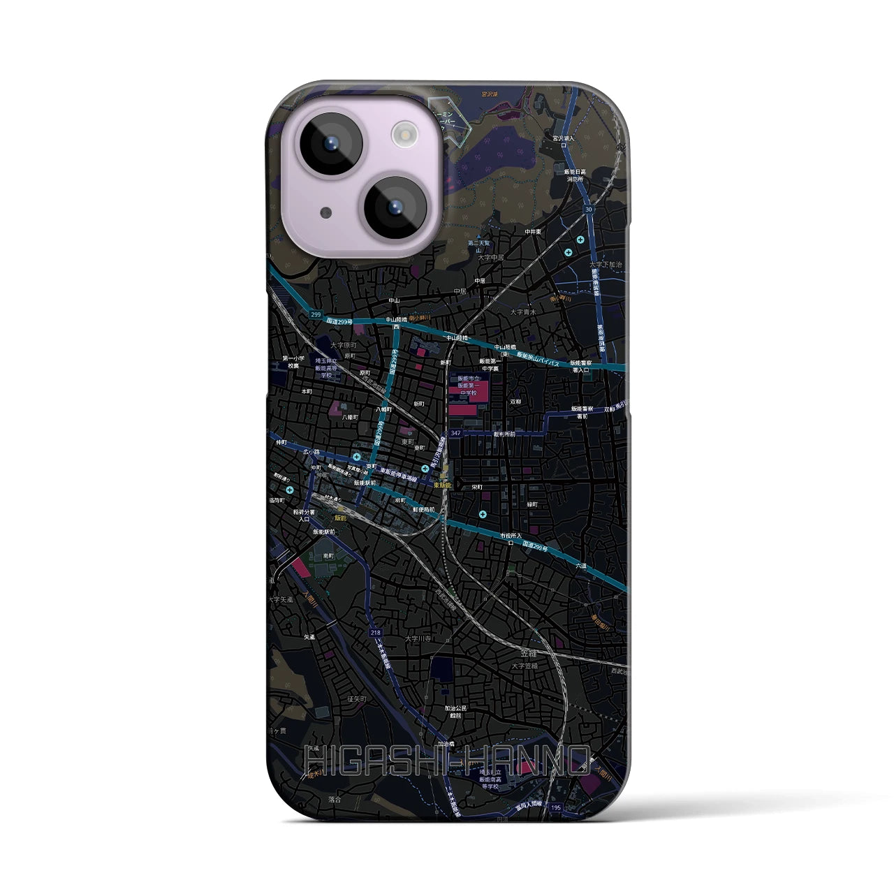 【東飯能(埼玉県)】地図柄iPhoneケース(バックカバータイプ)
