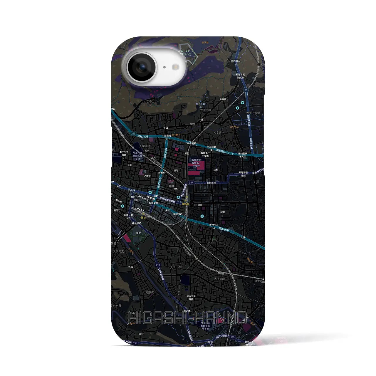 【東飯能(埼玉県)】地図柄iPhoneケース(バックカバータイプ)