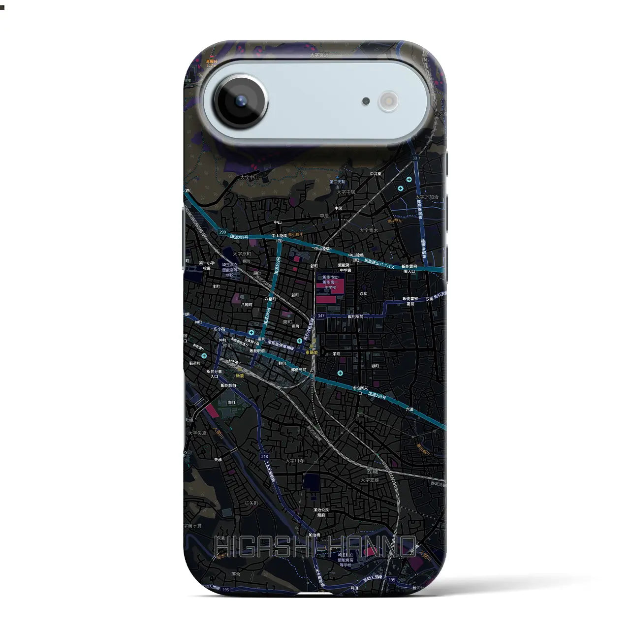 【東飯能(埼玉県)】地図柄iPhoneケース(バックカバータイプ)