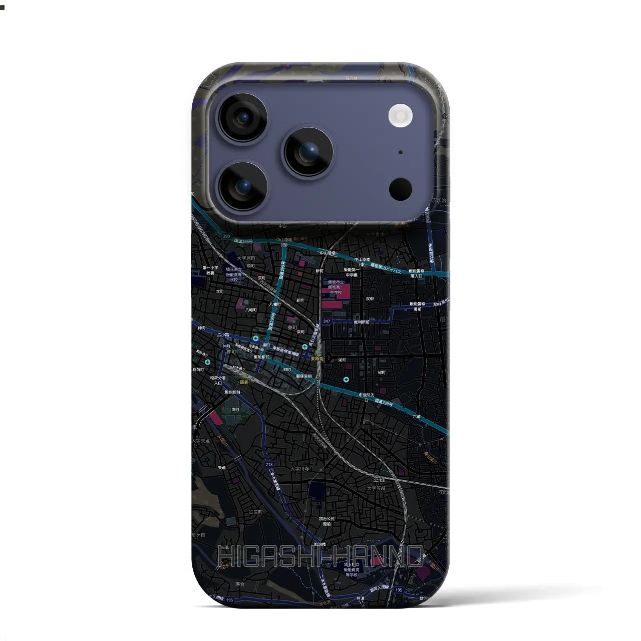 【東飯能(埼玉県)】地図柄iPhoneケース(バックカバータイプ)