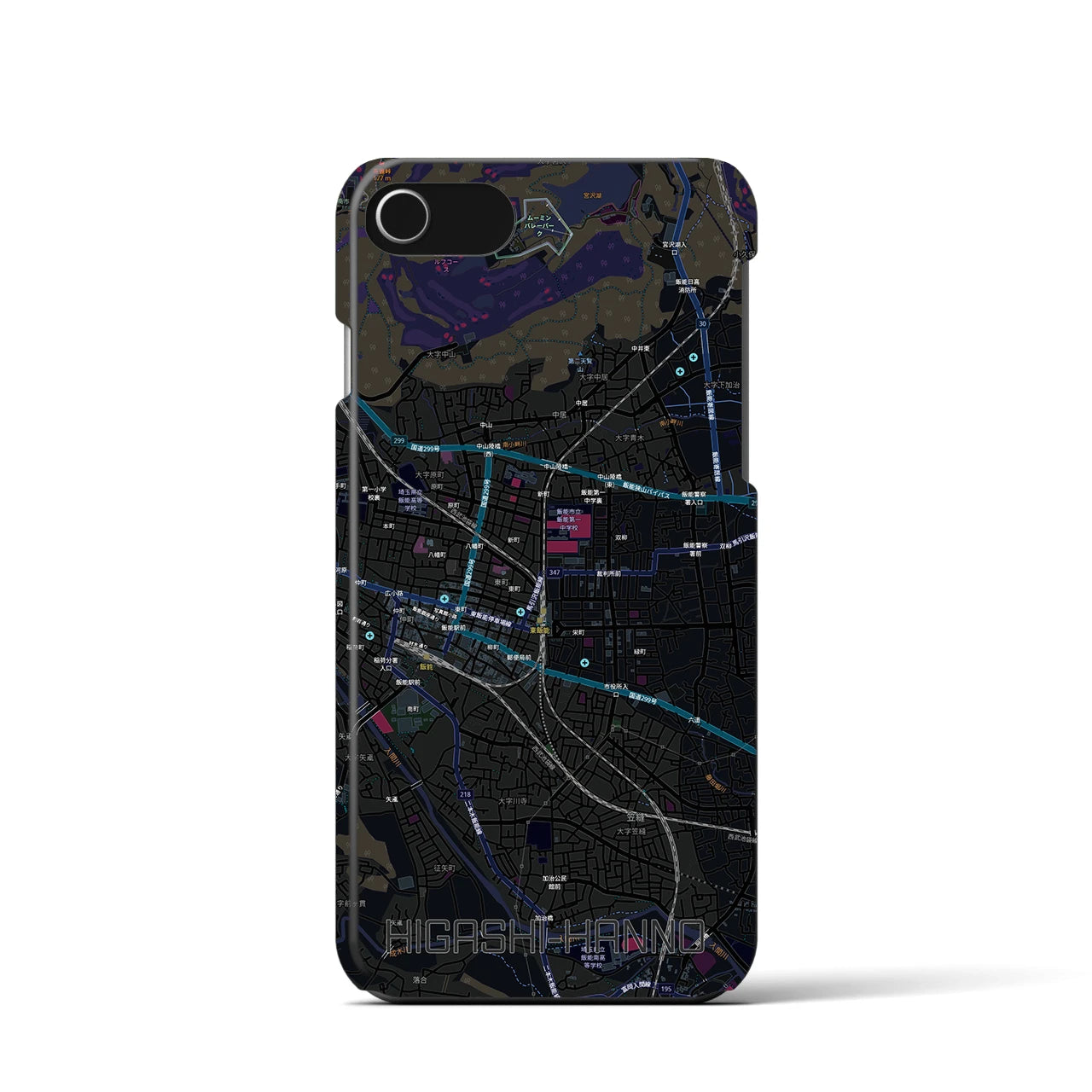 【東飯能(埼玉県)】地図柄iPhoneケース(バックカバータイプ)