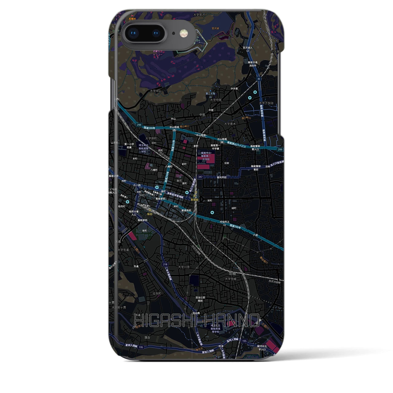 【東飯能(埼玉県)】地図柄iPhoneケース(バックカバータイプ)