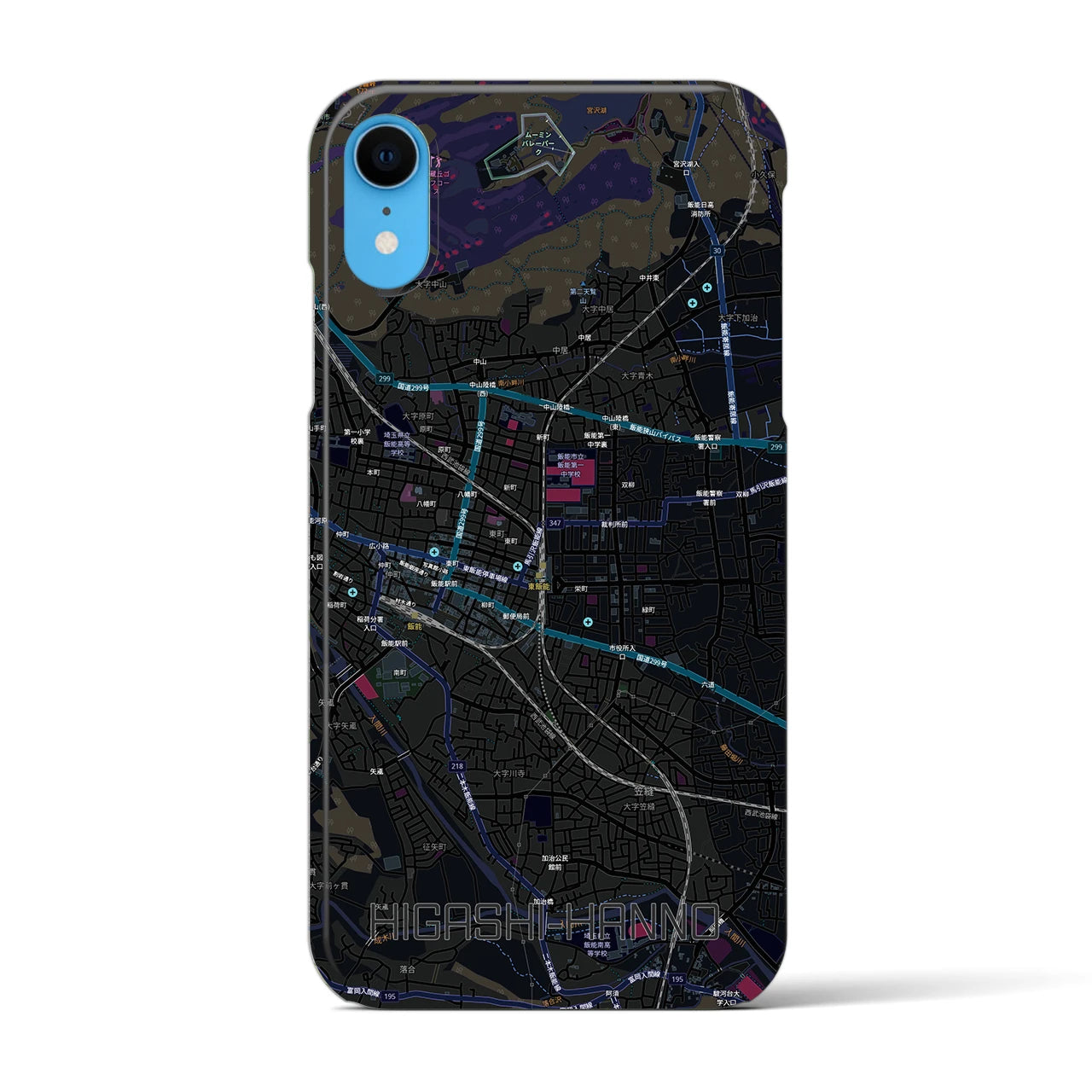 【東飯能(埼玉県)】地図柄iPhoneケース(バックカバータイプ)