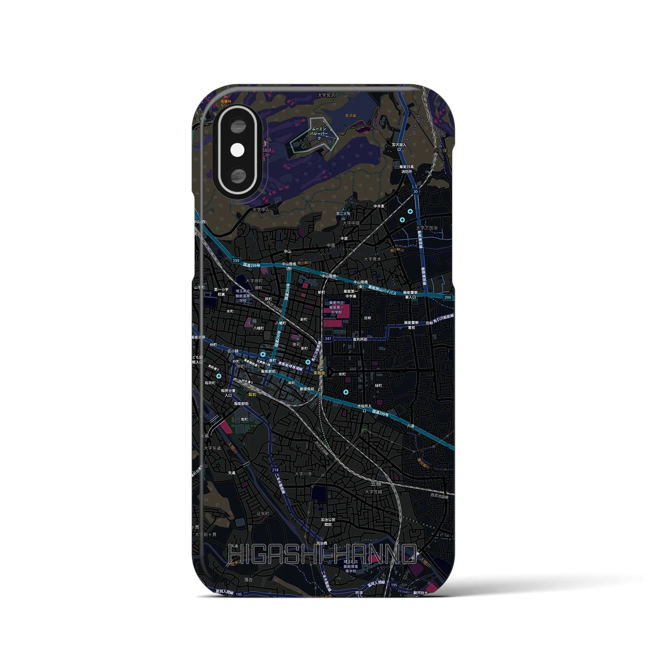 【東飯能(埼玉県)】地図柄iPhoneケース(バックカバータイプ)