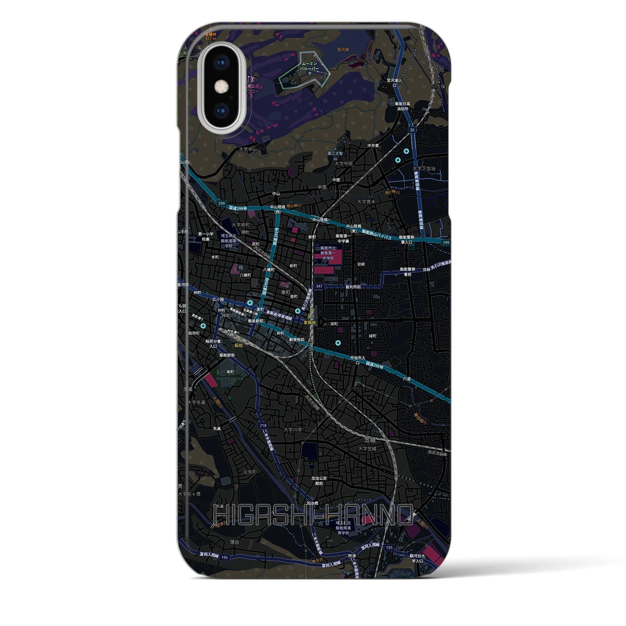 【東飯能(埼玉県)】地図柄iPhoneケース(バックカバータイプ)