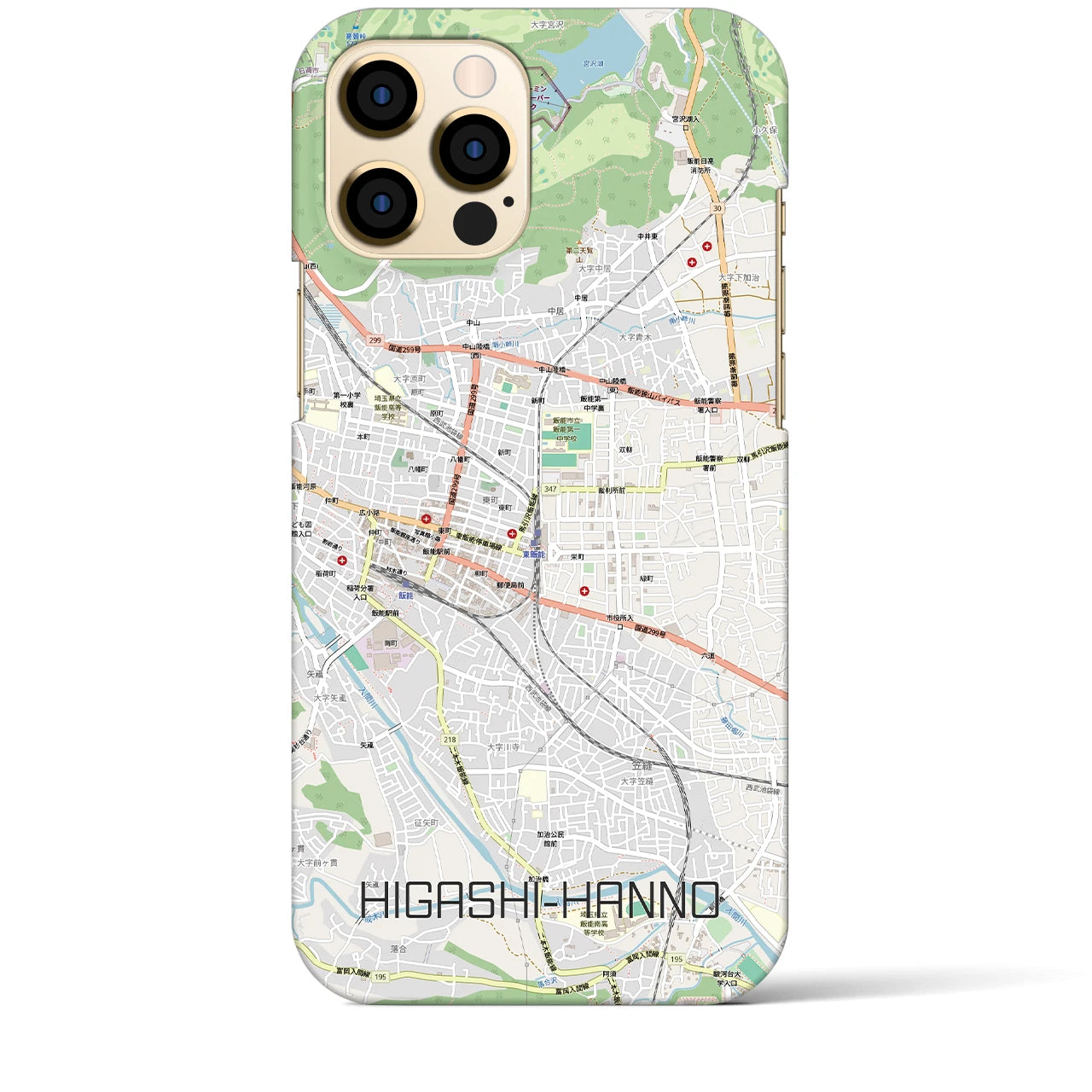 【東飯能(埼玉県)】地図柄iPhoneケース(バックカバータイプ)