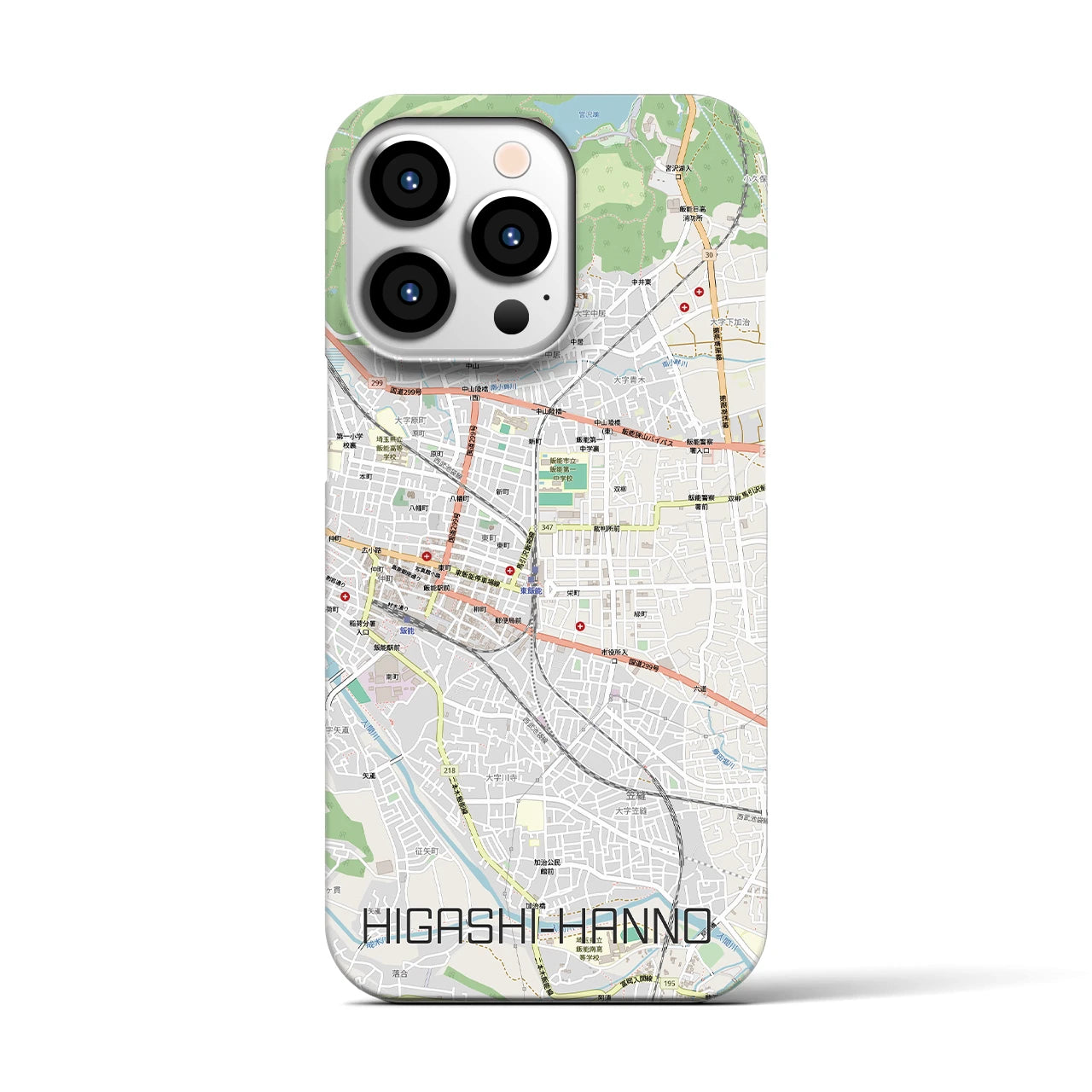 【東飯能(埼玉県)】地図柄iPhoneケース(バックカバータイプ)