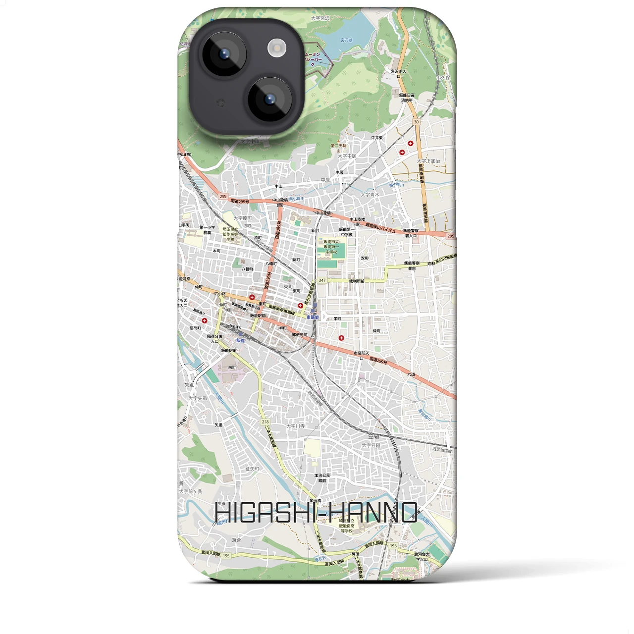 【東飯能(埼玉県)】地図柄iPhoneケース(バックカバータイプ)