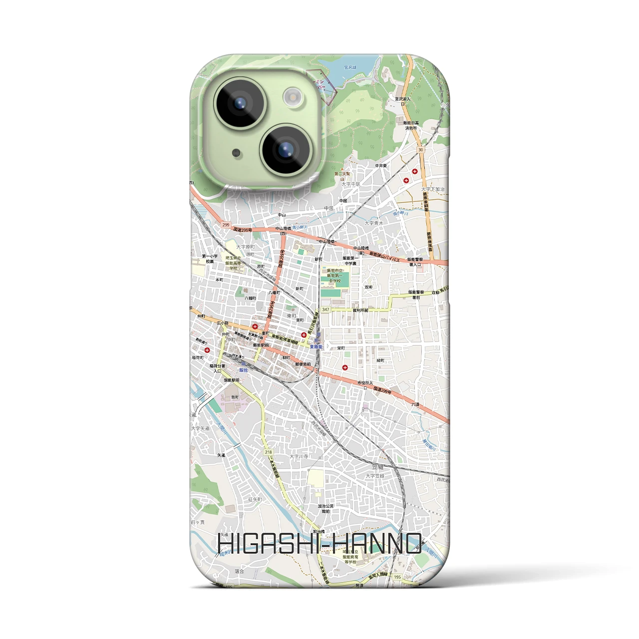 【東飯能(埼玉県)】地図柄iPhoneケース(バックカバータイプ)