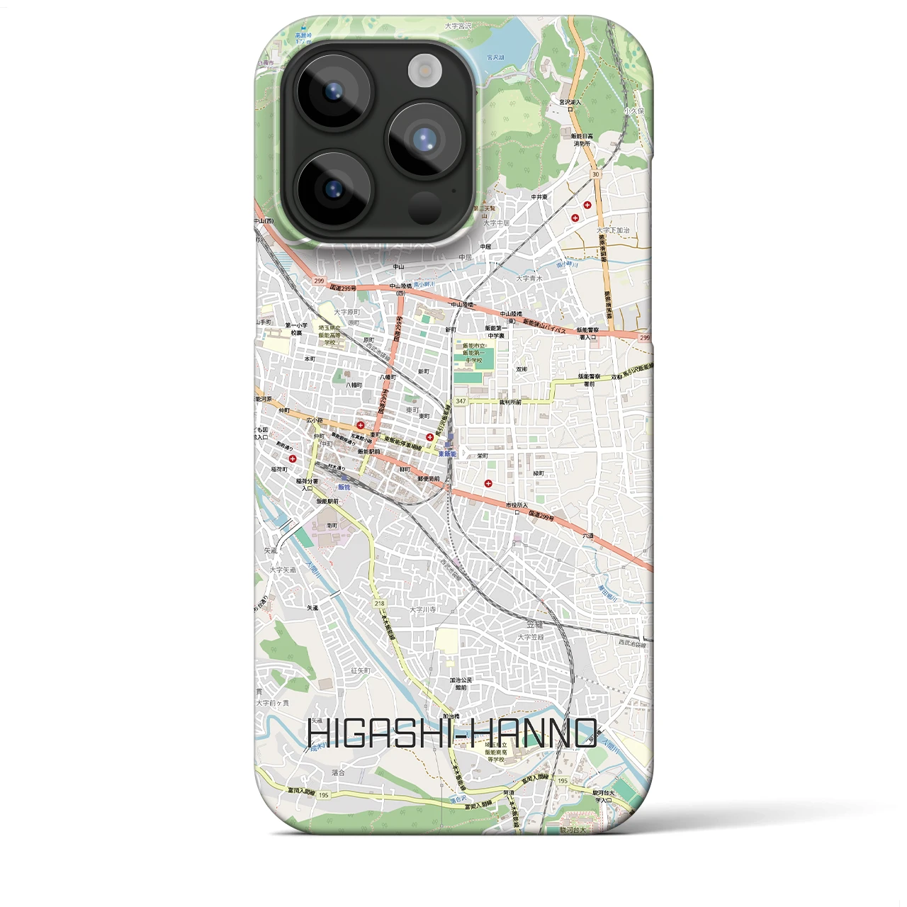 【東飯能(埼玉県)】地図柄iPhoneケース(バックカバータイプ)