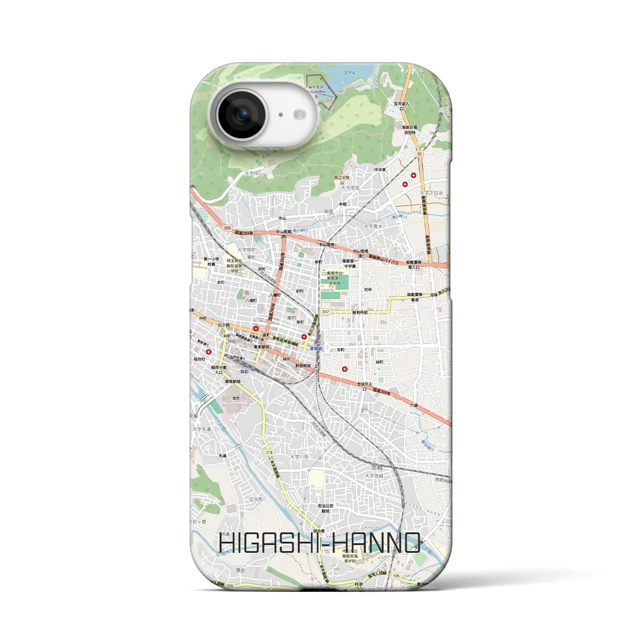 【東飯能(埼玉県)】地図柄iPhoneケース(バックカバータイプ)