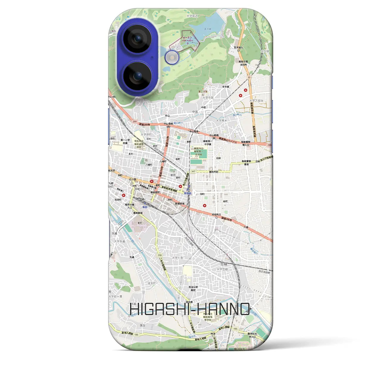 【東飯能(埼玉県)】地図柄iPhoneケース(バックカバータイプ)