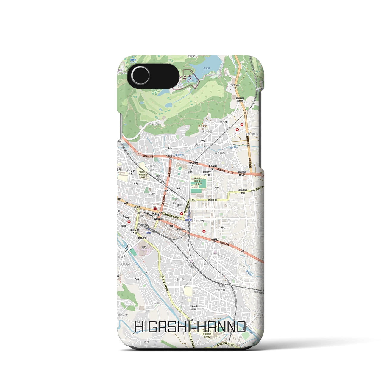 【東飯能(埼玉県)】地図柄iPhoneケース(バックカバータイプ)