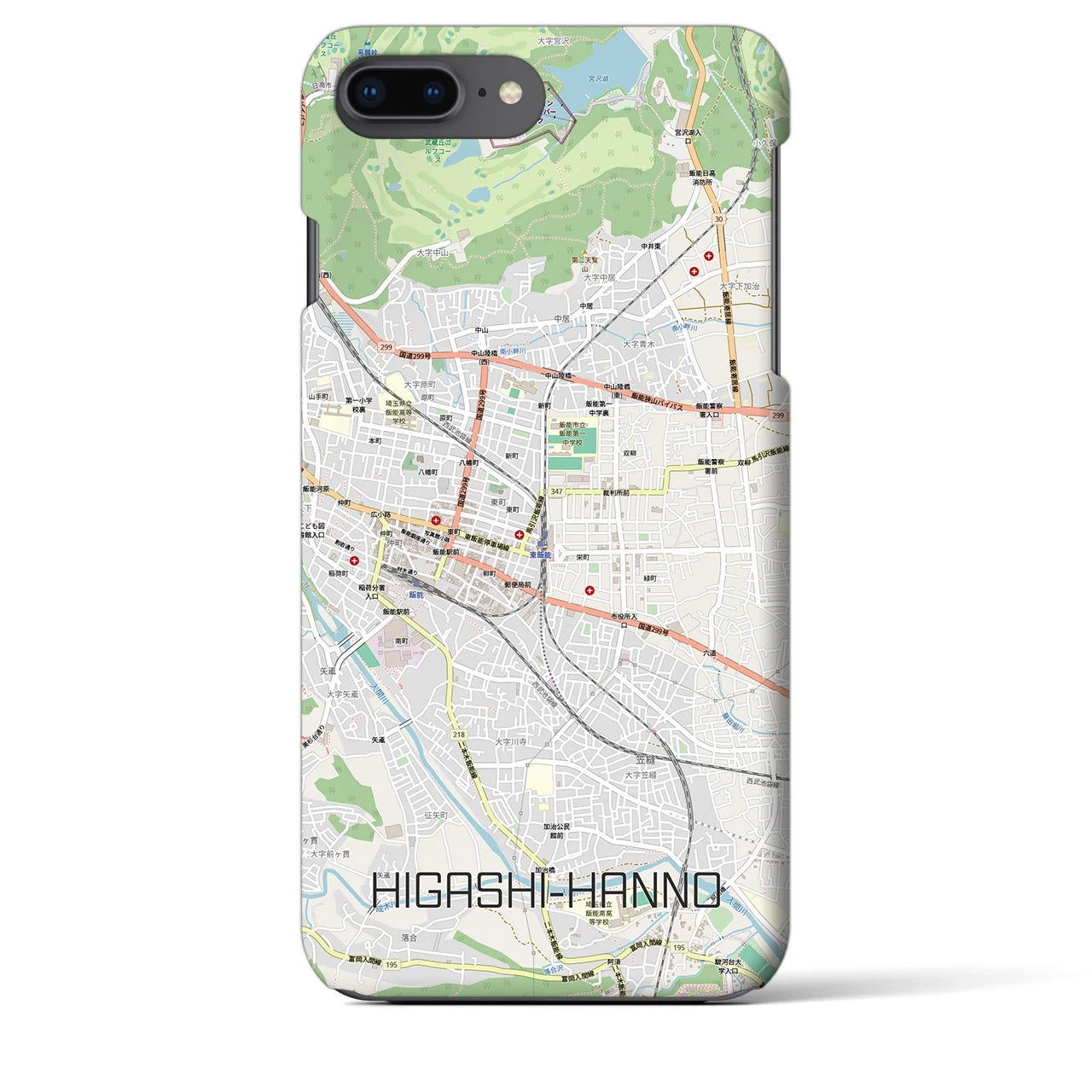 【東飯能(埼玉県)】地図柄iPhoneケース(バックカバータイプ)