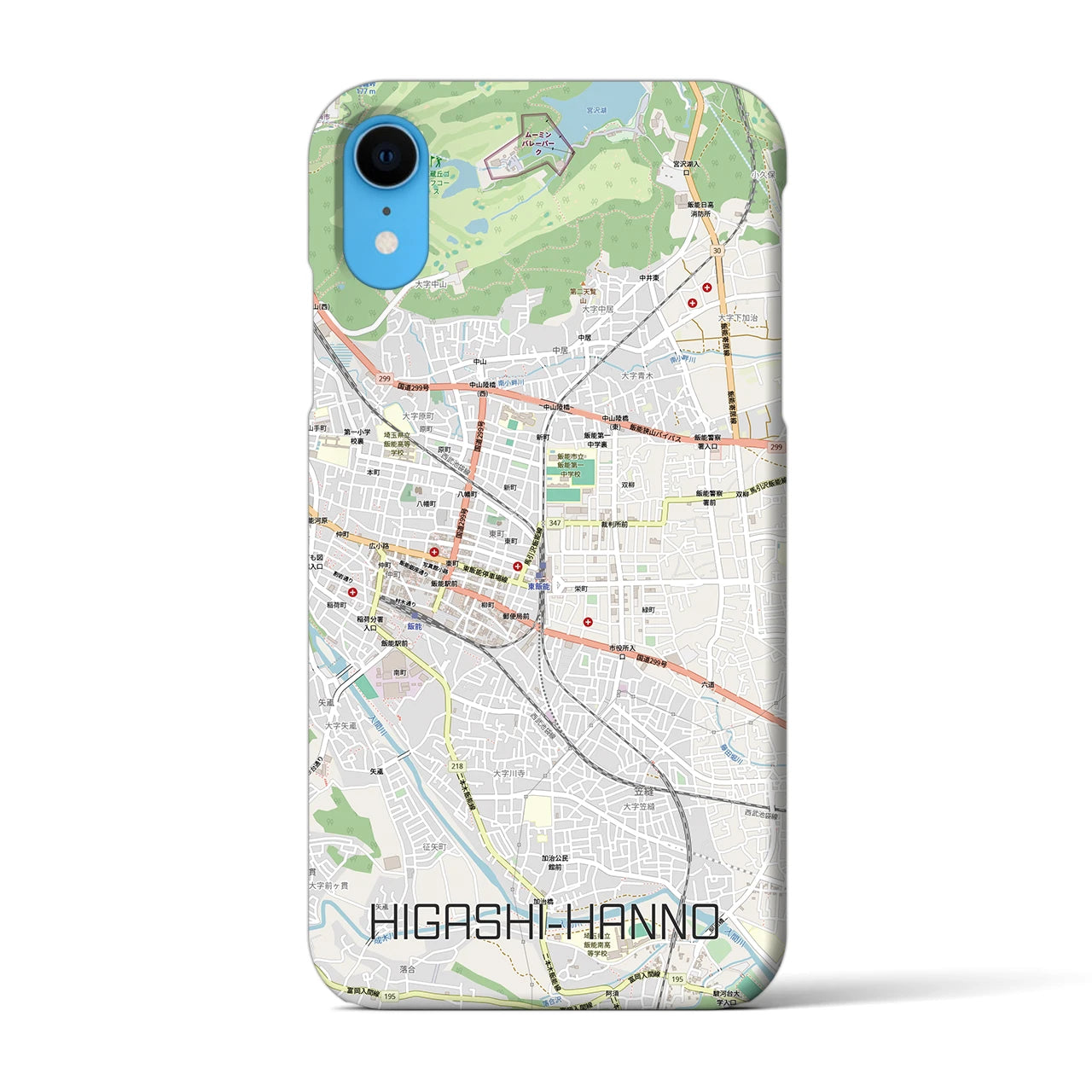 【東飯能(埼玉県)】地図柄iPhoneケース(バックカバータイプ)