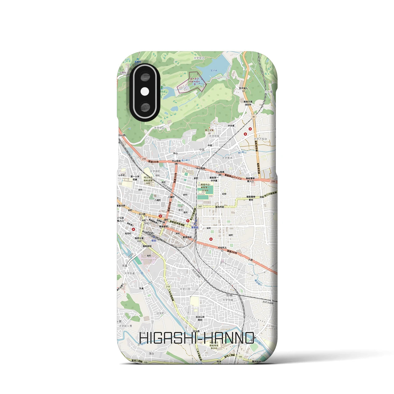 【東飯能(埼玉県)】地図柄iPhoneケース(バックカバータイプ)