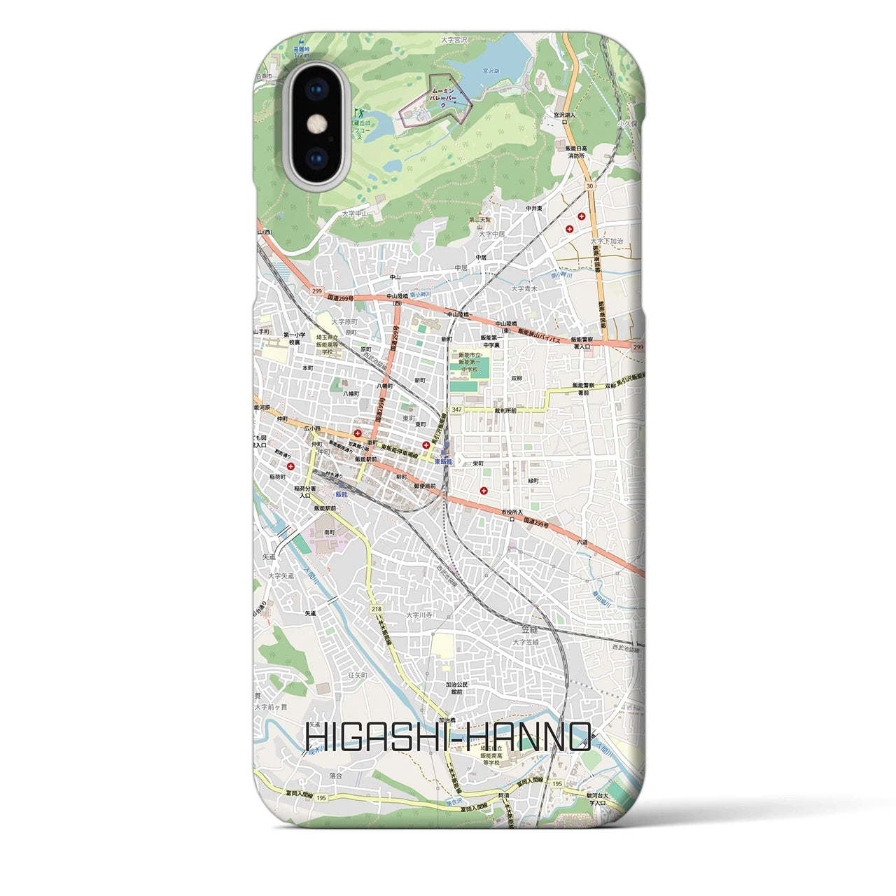 【東飯能(埼玉県)】地図柄iPhoneケース(バックカバータイプ)