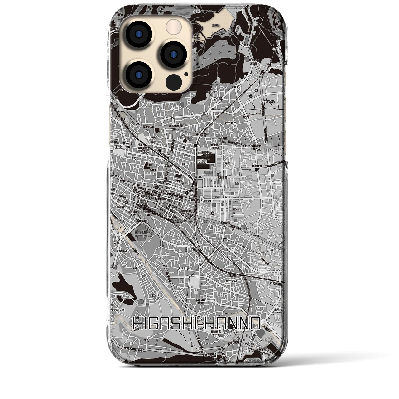 【東飯能(埼玉県)】地図柄iPhoneケース(クリアタイプ)