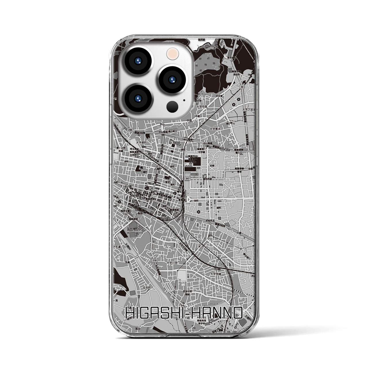 【東飯能(埼玉県)】地図柄iPhoneケース(クリアタイプ)