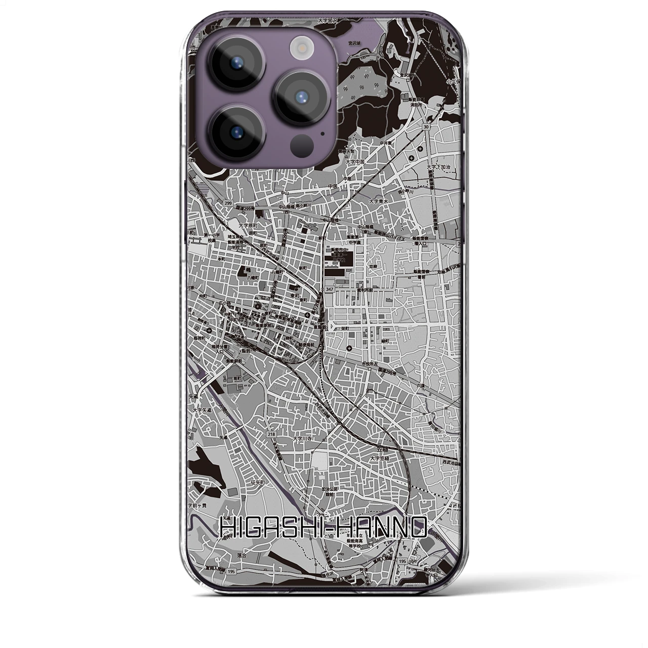 【東飯能(埼玉県)】地図柄iPhoneケース(クリアタイプ)