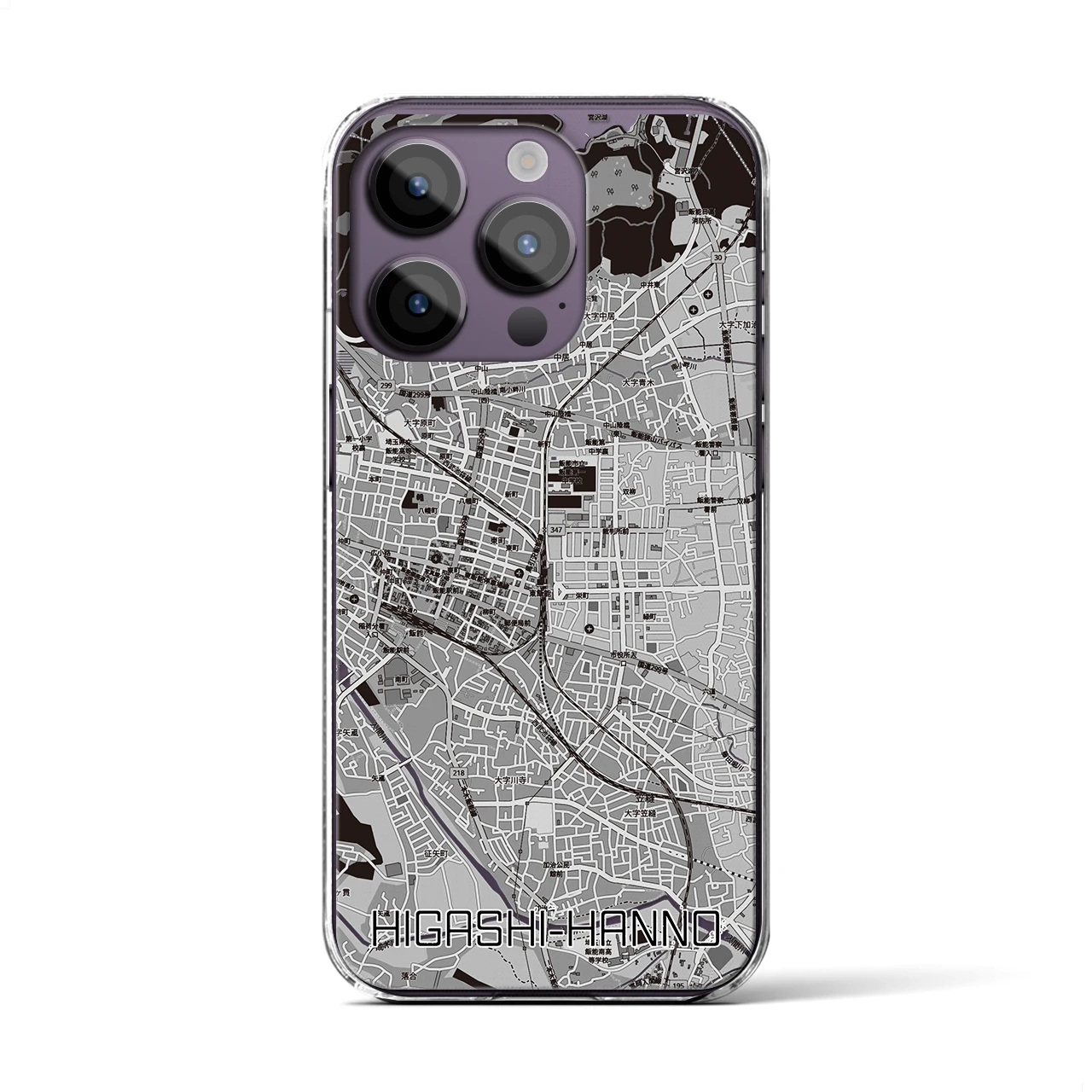 【東飯能(埼玉県)】地図柄iPhoneケース(クリアタイプ)