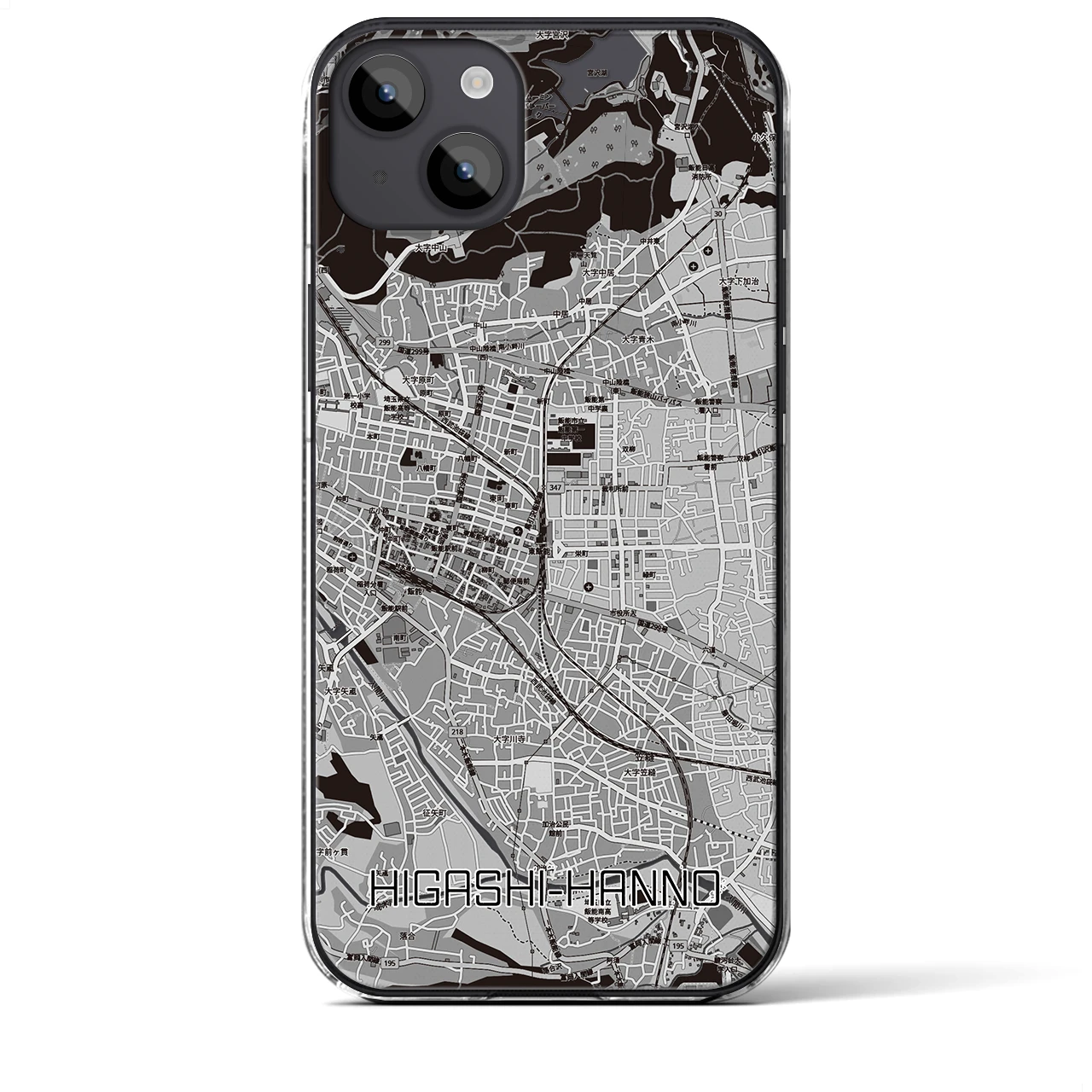 【東飯能(埼玉県)】地図柄iPhoneケース(クリアタイプ)