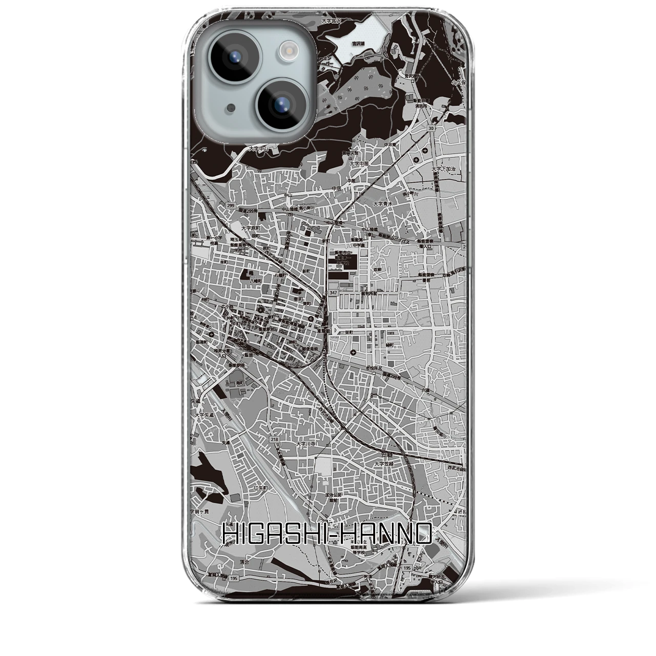 【東飯能(埼玉県)】地図柄iPhoneケース(クリアタイプ)