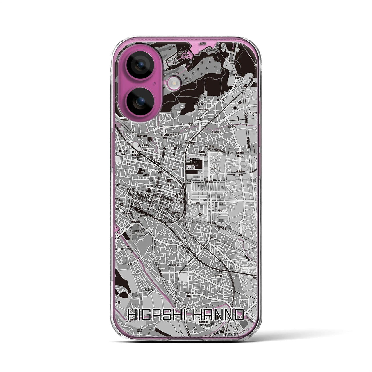 【東飯能(埼玉県)】地図柄iPhoneケース(クリアタイプ)