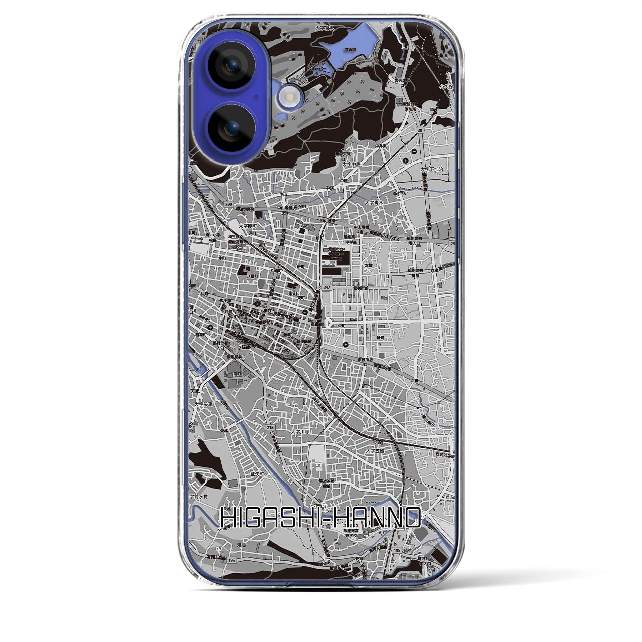 【東飯能(埼玉県)】地図柄iPhoneケース(クリアタイプ)