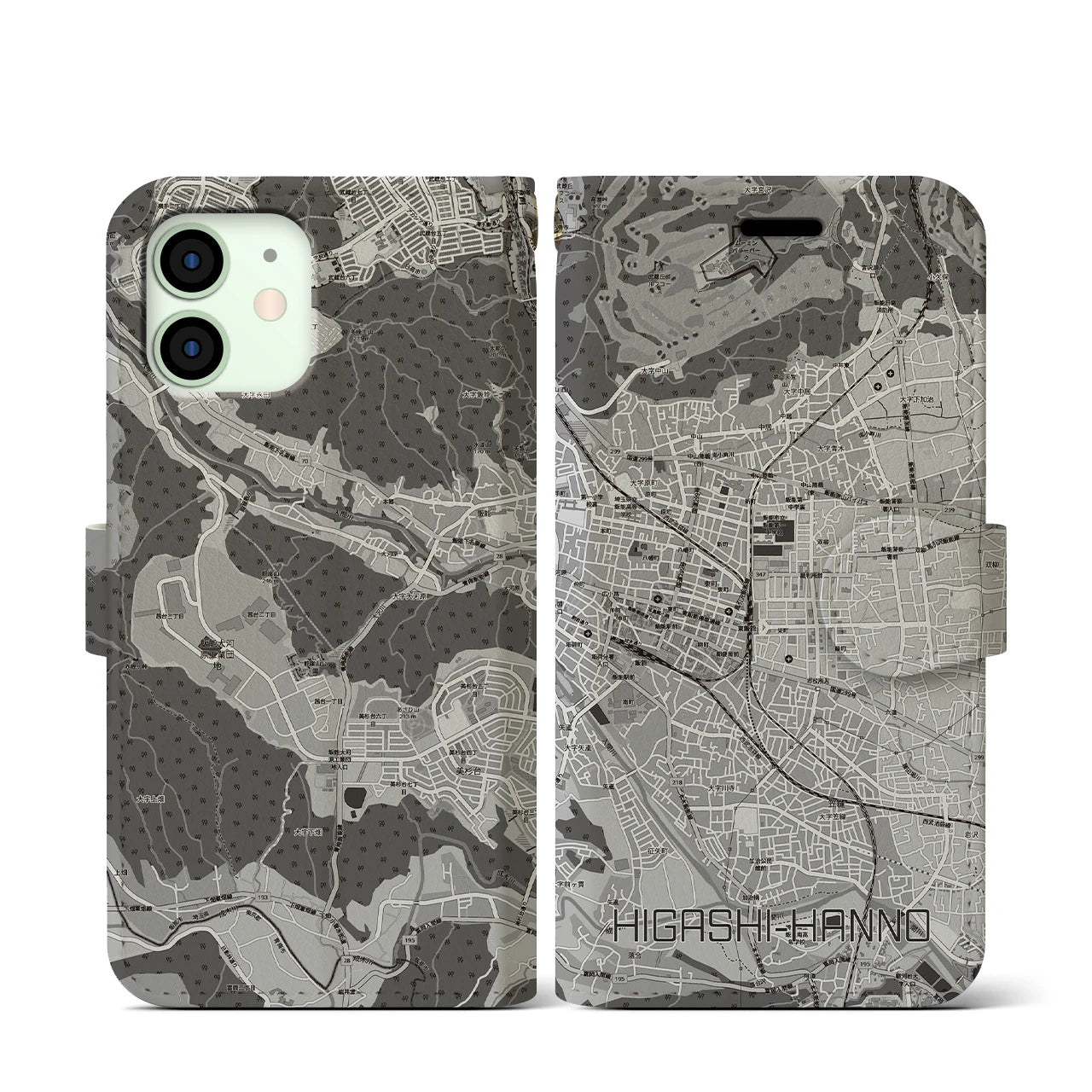 【東飯能(埼玉県)】地図柄iPhoneケース(手帳タイプ)