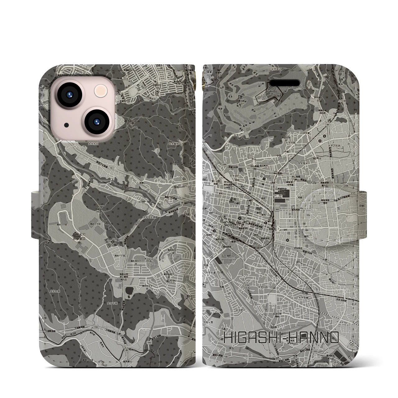 【東飯能(埼玉県)】地図柄iPhoneケース(手帳タイプ)