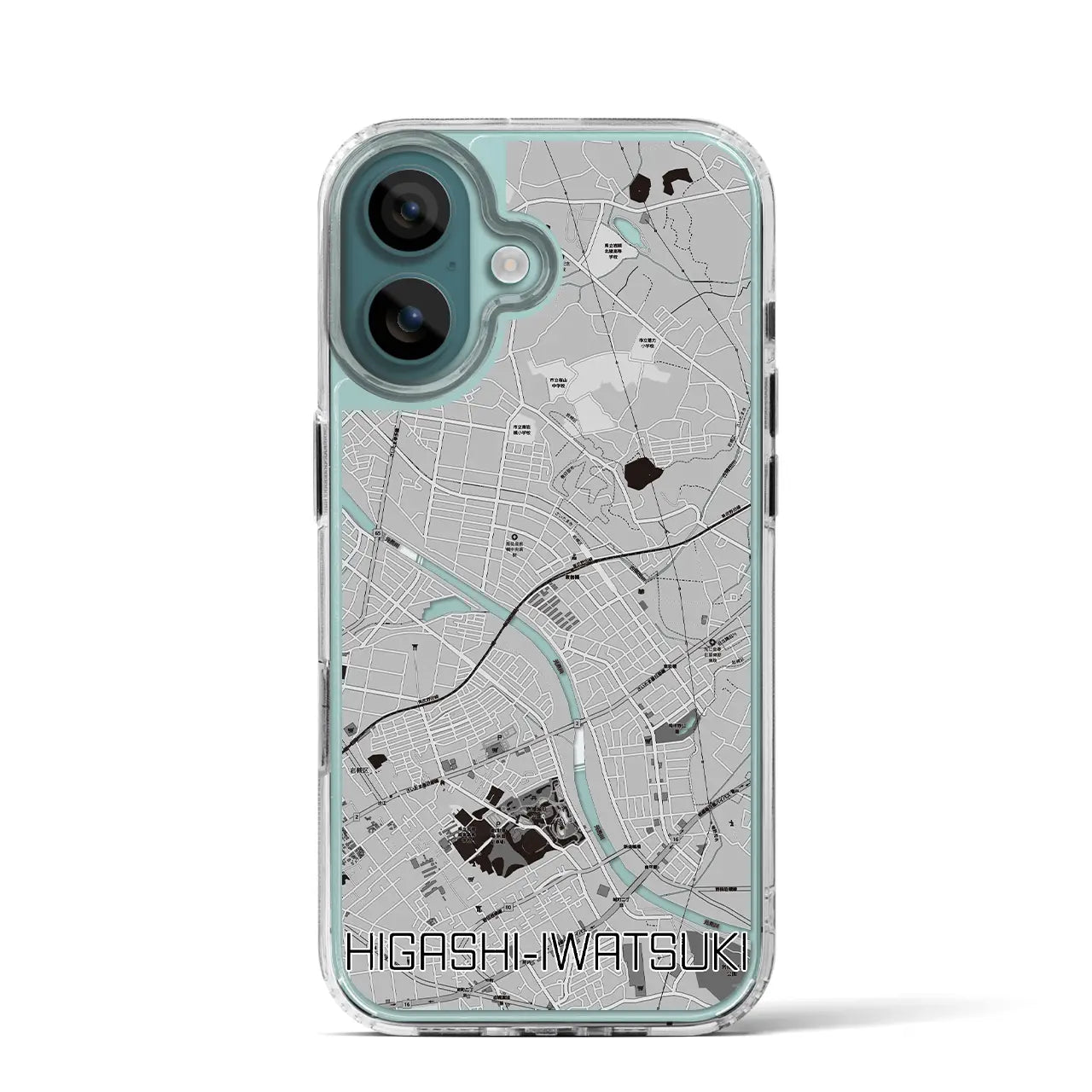 【東岩槻(埼玉県)】地図柄iPhoneケース(MagSafeタイプ)モノトーン・iPhone 16 Pro 用