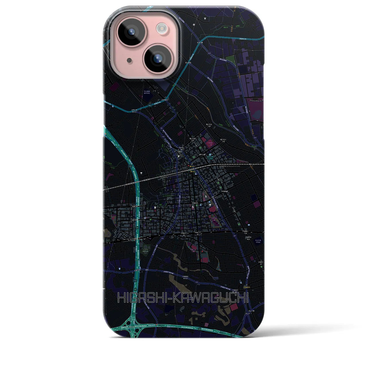 【東川口(埼玉県)】地図柄iPhoneケース(バックカバータイプ)