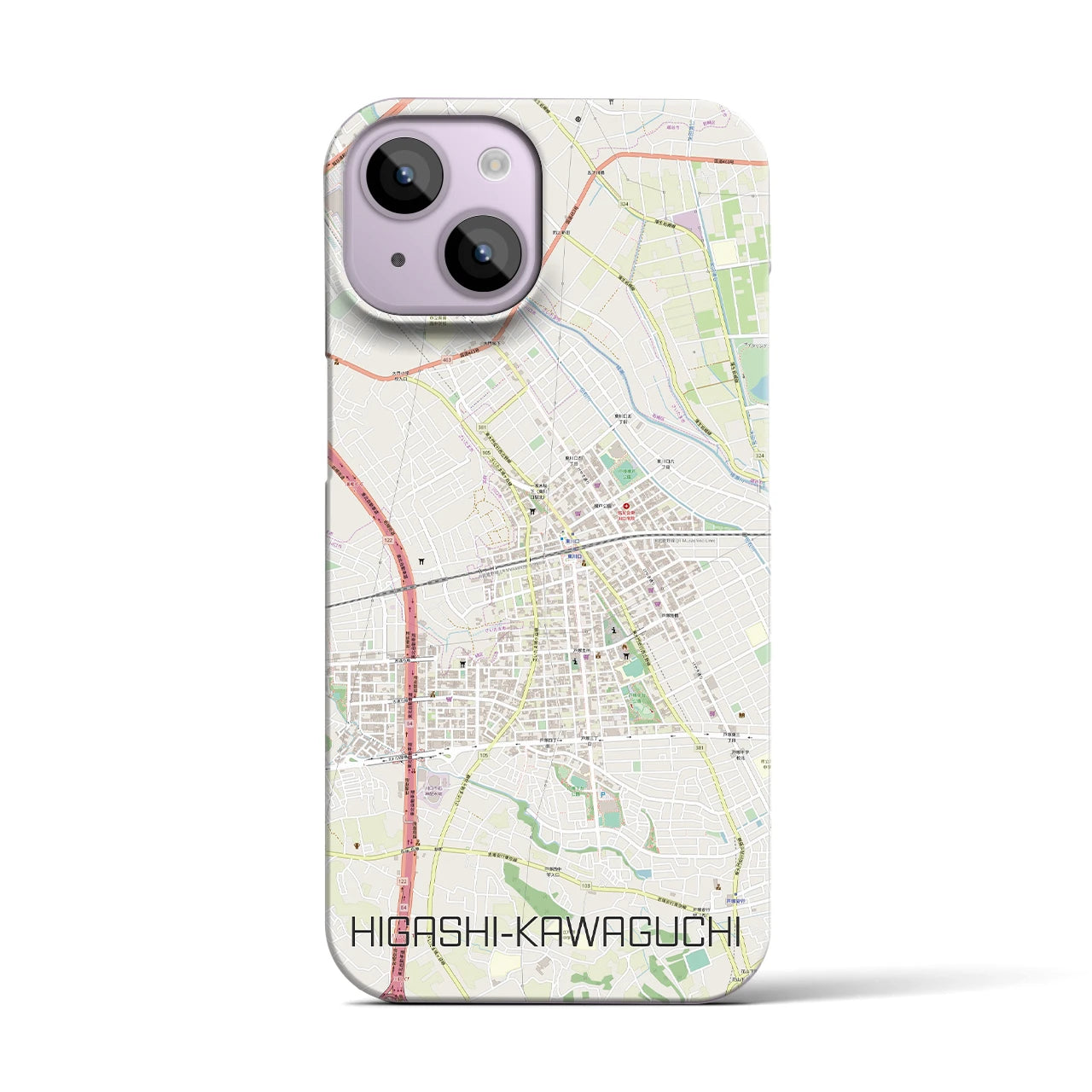 【東川口(埼玉県)】地図柄iPhoneケース(バックカバータイプ)
