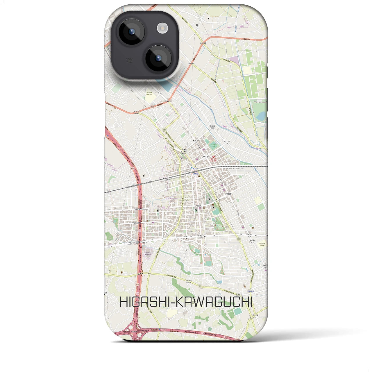 【東川口(埼玉県)】地図柄iPhoneケース(バックカバータイプ)